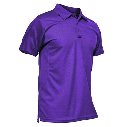 MAGCOMSEN Mens Polo Shirts Short Sleeve Golf Work Casual Quick Dry Summer Performance Shirts Purple M