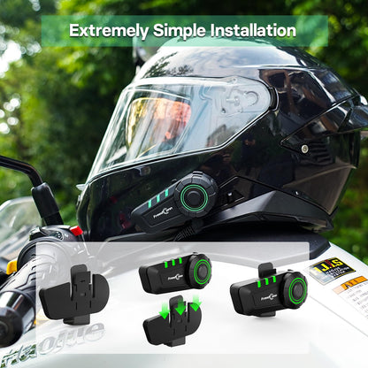 FreedConn Motorcycle Bluetooth Headset KY Bluetooth Helmet Intercom Motorcycle Communication Systems with CVC Noise Cancellation Stereo Music IP65 for Full/Half Face Helmet Basic Single People Use
