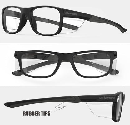 HTS HUNTERSKY P11 Safety work medium Glasses Women Men with Side Shields Z87 Anti Scratch Fog Resistant nurse medical surgical pickleball Indoor sports