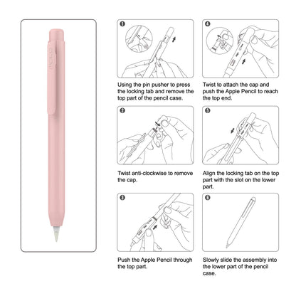 MoKo Holder Case for Apple Pencil 1st Generation, Retractable Apple Pencil 1st Case Protective iPad Pencil Sleeve Skin Cover with Sturdy Clip, Pink