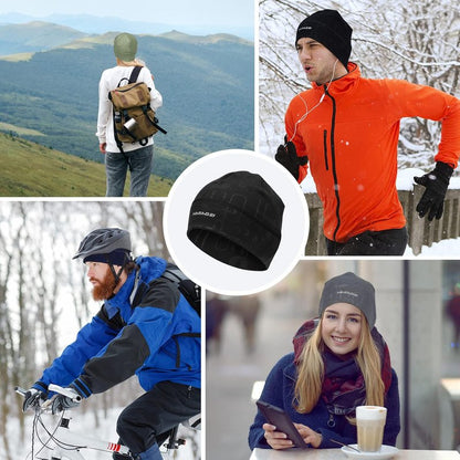 Skull Caps Beanies for Men & Women - Elastic Thermal Running Hat | Windproof Cycling Cap Liner, Soft Beanie