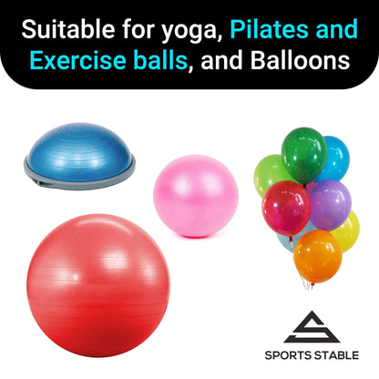 Sports Stable Dual Action Exercise Ball Pump – Inflates on Push & Pull – Manual Air Pump for Yoga, Swiss & Stability Balls, Pool Inflatables & Party Balloons