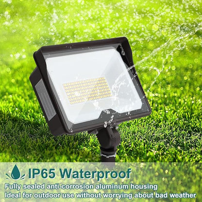 kadision 55W LED Flood Light with Dusk-to-Dawn Photocell, 3000K/4000K/5000K Selectable, 120V 6600lm IP65 Waterproof Knuckle Mount Outdoor Security Lights, ETL Listed, 4-Pack