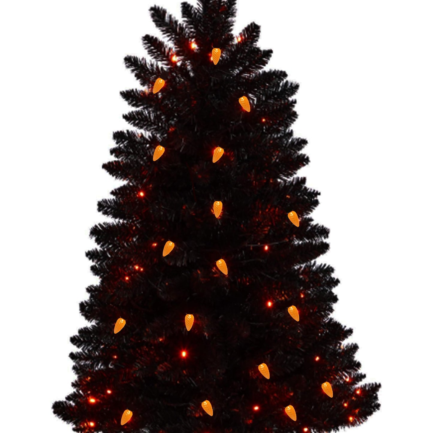 MXTCLM Orange C3 Halloween String Lights 50LED Strawberry 18ft Waterproof Black Wire Lights for Outdoor Indoor Garden Yard Home Halloween Party Decoration(Orange)