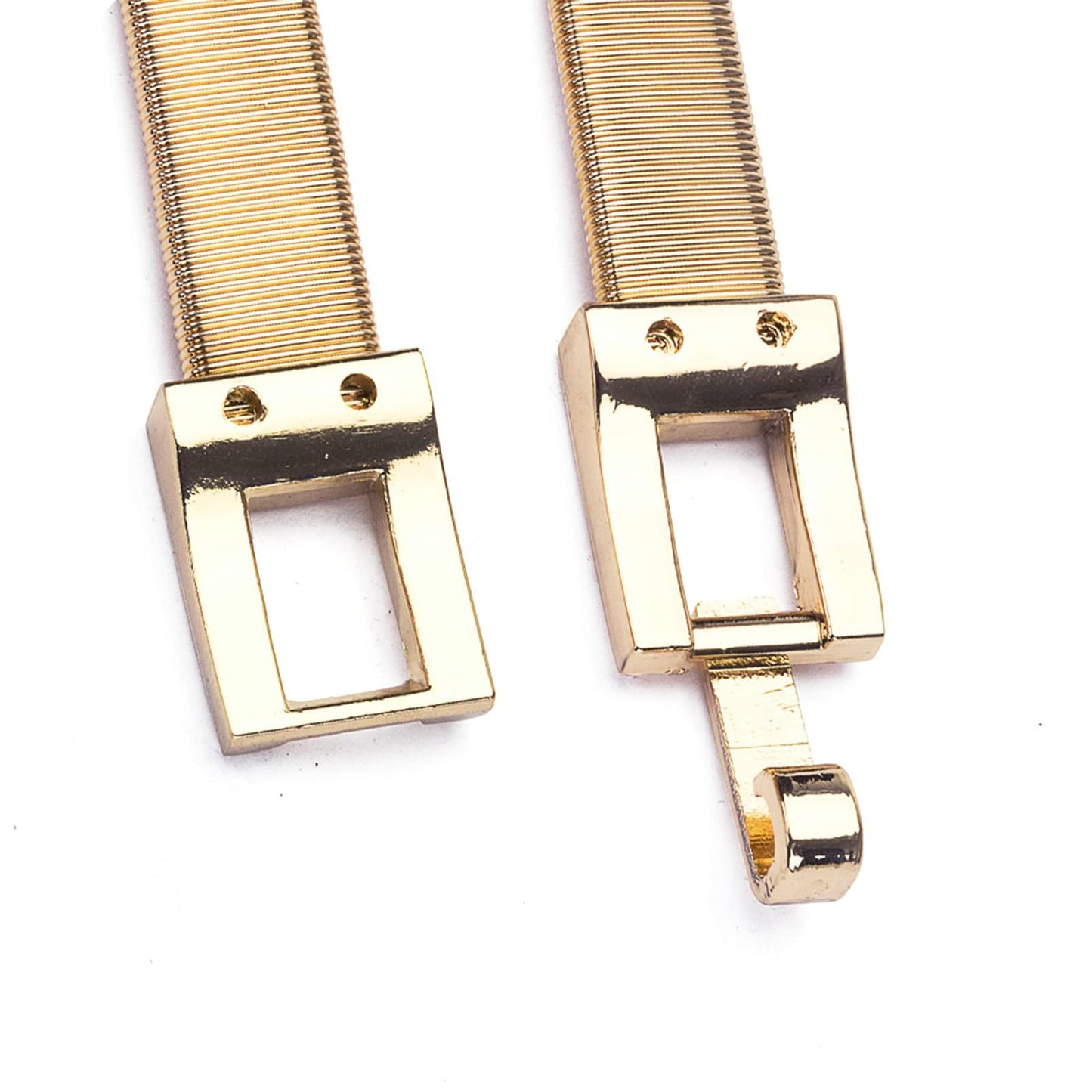 Tanpie 2 Pack Skinny Waist Belt of Women Elastic Metal Stretch Chain Belt Gold&Silver Small