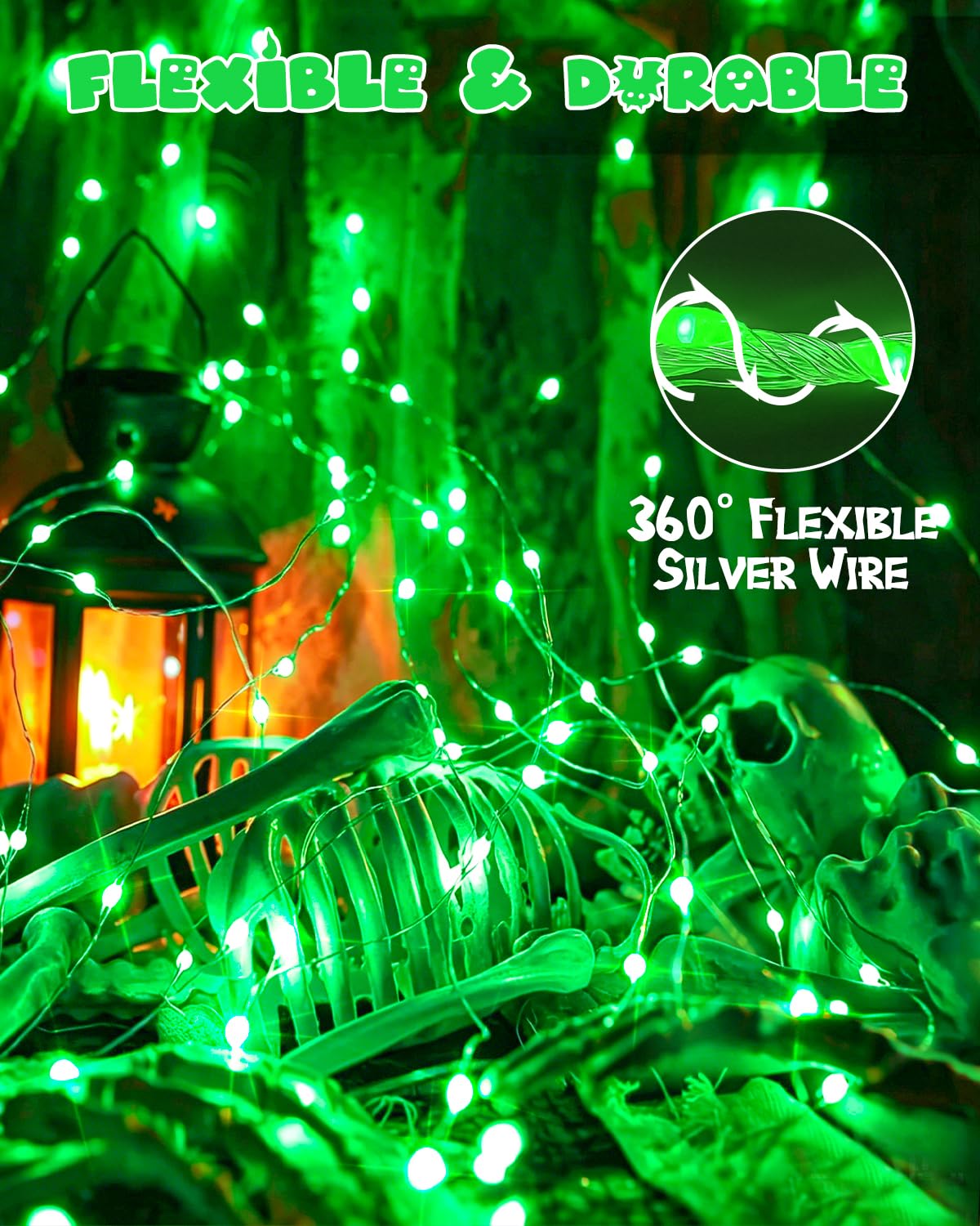 4 Pack 60 LED Fairy Lights Battery Operated with Timer, 20FT Waterproof String Lights Indoor Outdoor, Cuttable Battery Light for Home Bedroom Wedding DIY Centerpiece Christmas Decorations (Green)