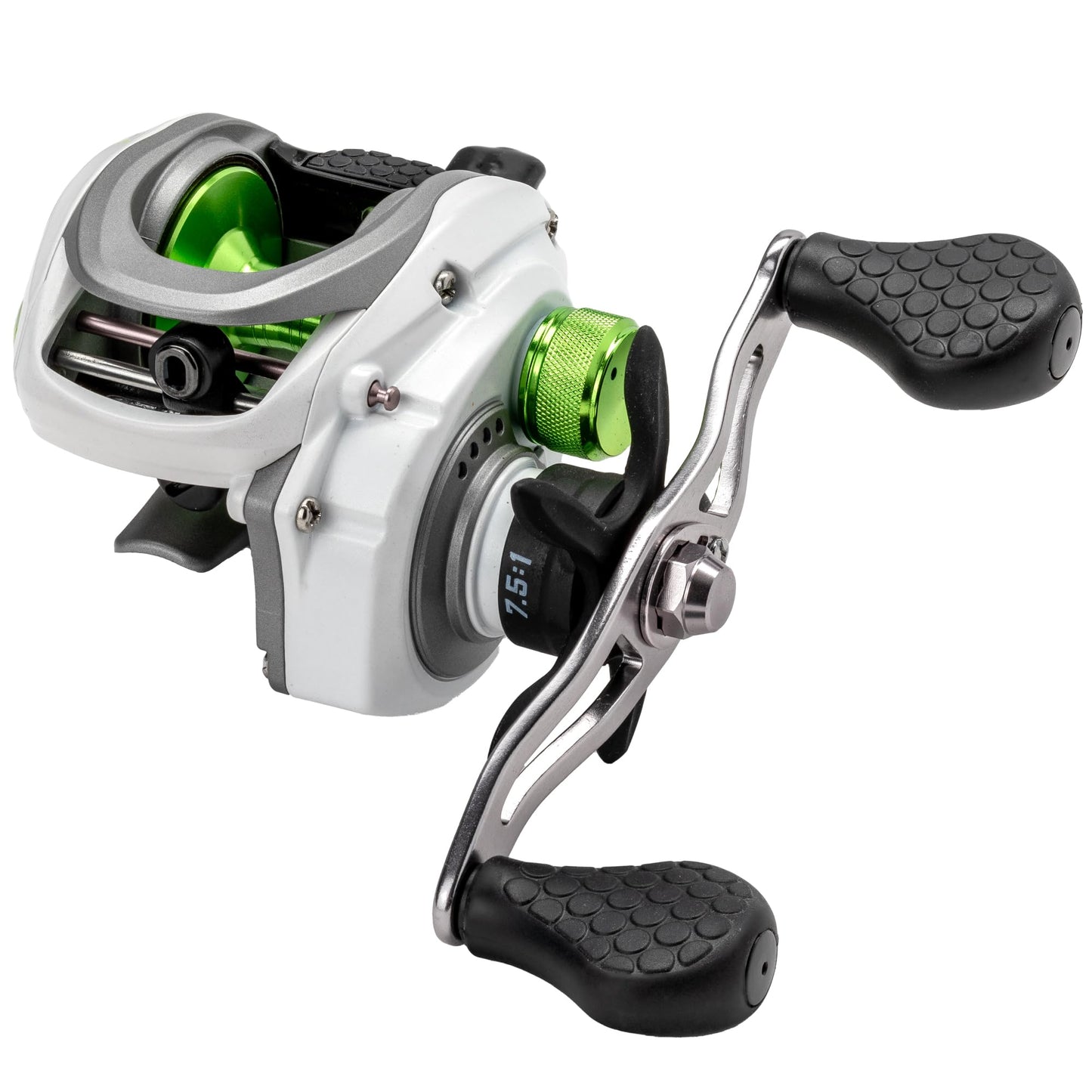 Lew’s MACH 1 Baitcast Fishing Reel, 7+1 Bearings, 7.5:1 Gear Ratio, Graphite Frame and Sideplate, Multi-Setting Brake, Speed Gears, Left-Hand Retrieve