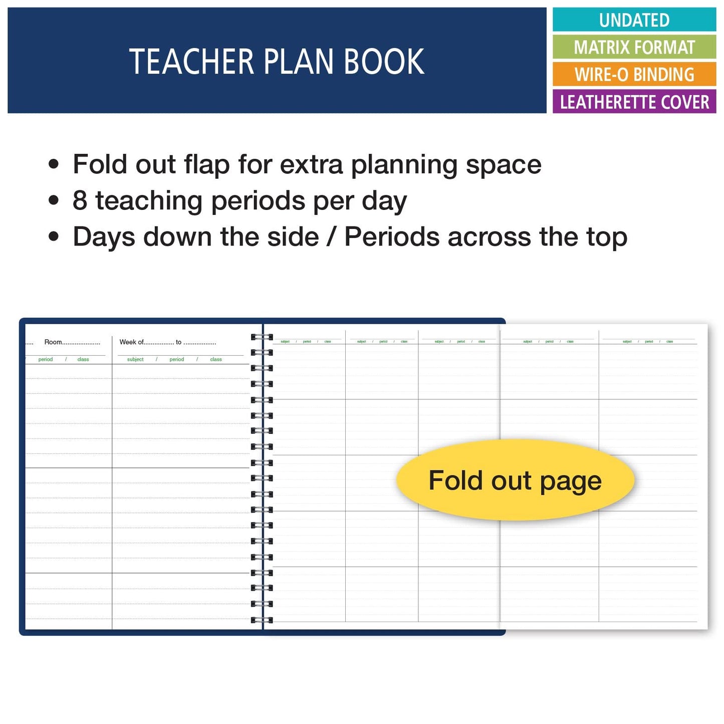 Elan Publishing Company Combination Wide Plan and Record Book: One Efficient 8-1/2" X 11" Book for Lesson Plans and Grades Combines 8WPL and R9310 - (WC-8)
