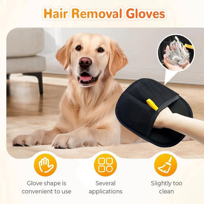 RWSEFK Pet Hair Removal Glove for Cats & Dogs, Efficient Grooming Gloves for Pet Hair, Cat Grooming Gloves for Hair Removal，Reusable Cat & Dog Hair Remover for Couch, Furniture, Carpet, Curtain(2Pcs)