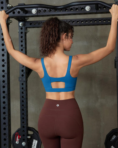 RUNNING GIRL Sports Bras for Women High Support,Molded Cups High Impact Sports Bra for Women Large Bust(3050_Dark Blue_M)