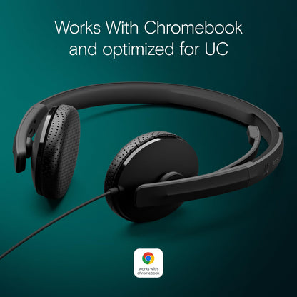 EPOS I SENNHEISER C10 USB Headset with Microphone | Wired Headphones with Simple and Flexible USB C Connection and EPOS BrainAdapt™ Technology ,Black