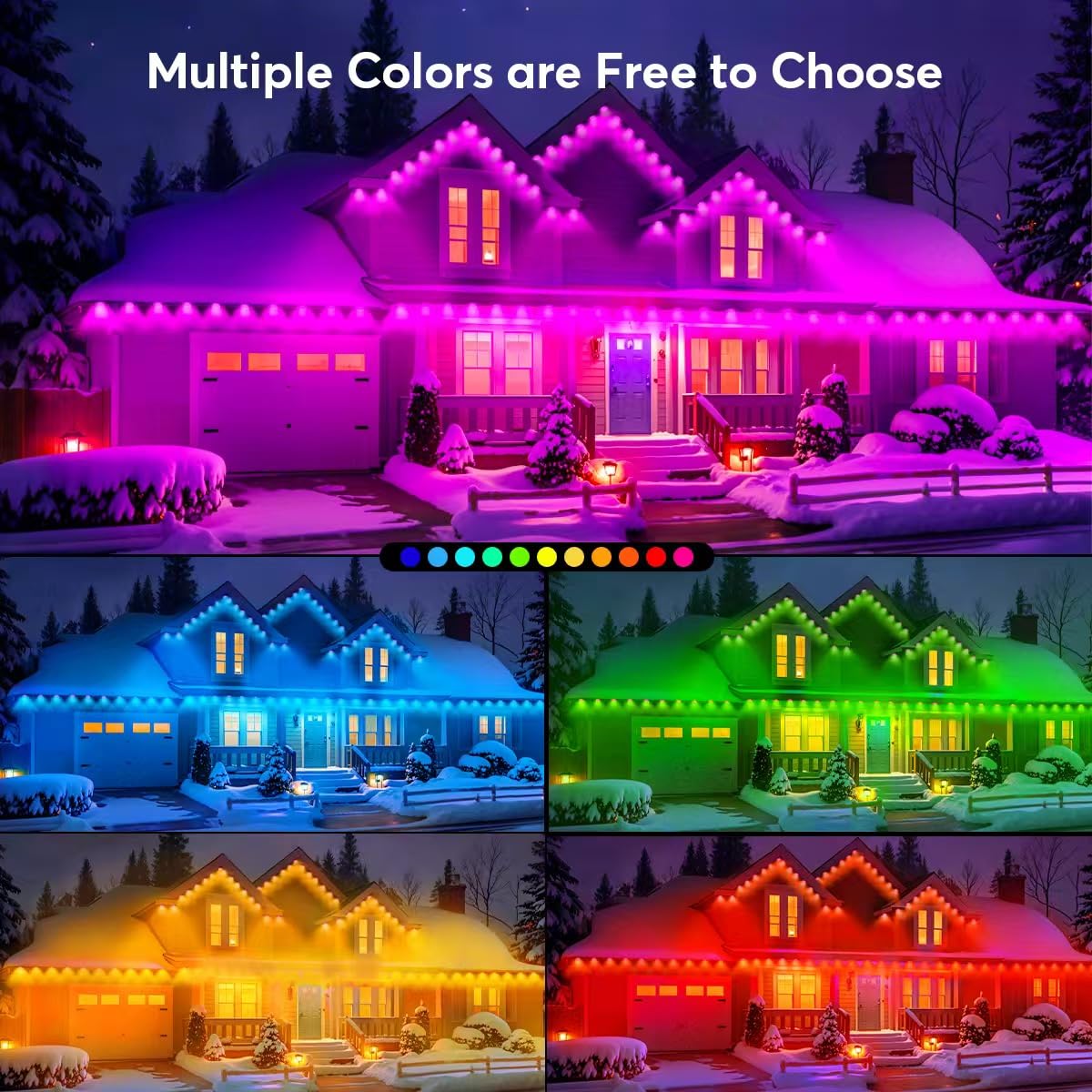 HConce Permanent Outdoor Lights Pro, 50ft RGB LED Eaves Lights, IP67 Waterproof with Smart App&Remote Control,for Christmas,Party, Daily, Halloween and All Holiday Decor