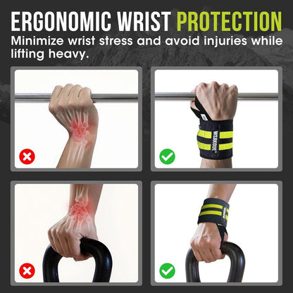 Weightlifting Wrist Wraps - 18" Professional Support with Heavy-Duty Thumb Loop | Adjustable Gym Straps for Men & Women