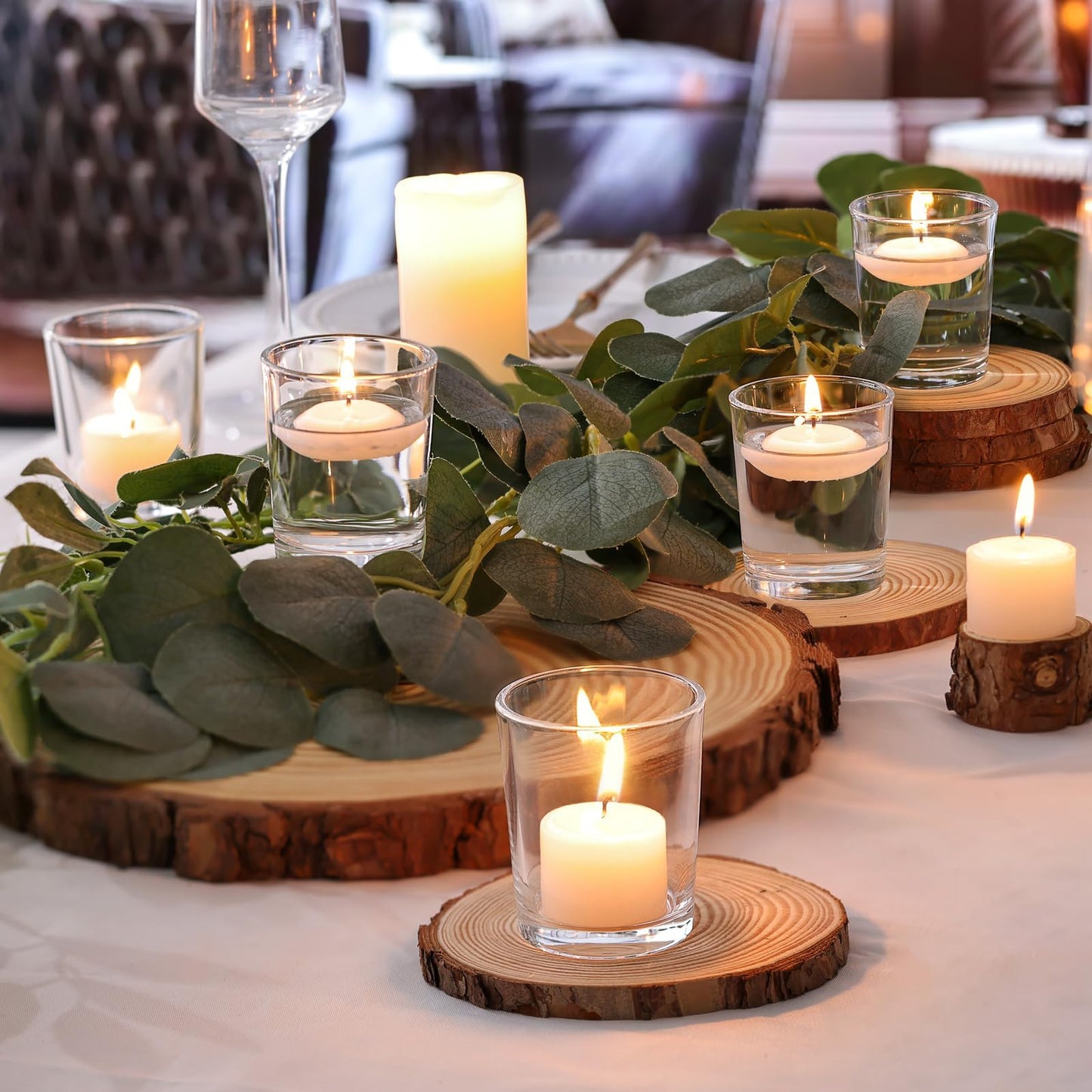 LETINE 72-Pack Votive Candle Holders Designed for Wedding Decor - Glass Candle Holder & Tea Lights Candle Holder - Candle Holders for Christmas, Summer Wedding Centerpiece Table, Party Dinner Decor