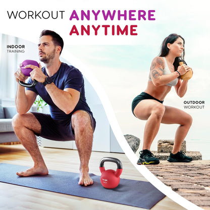 Yes4All Neoprene Coated & Kettlebell Sets - Hand Weights for Home Gym & Dumbbell Weight Set training 45 LB - Pair