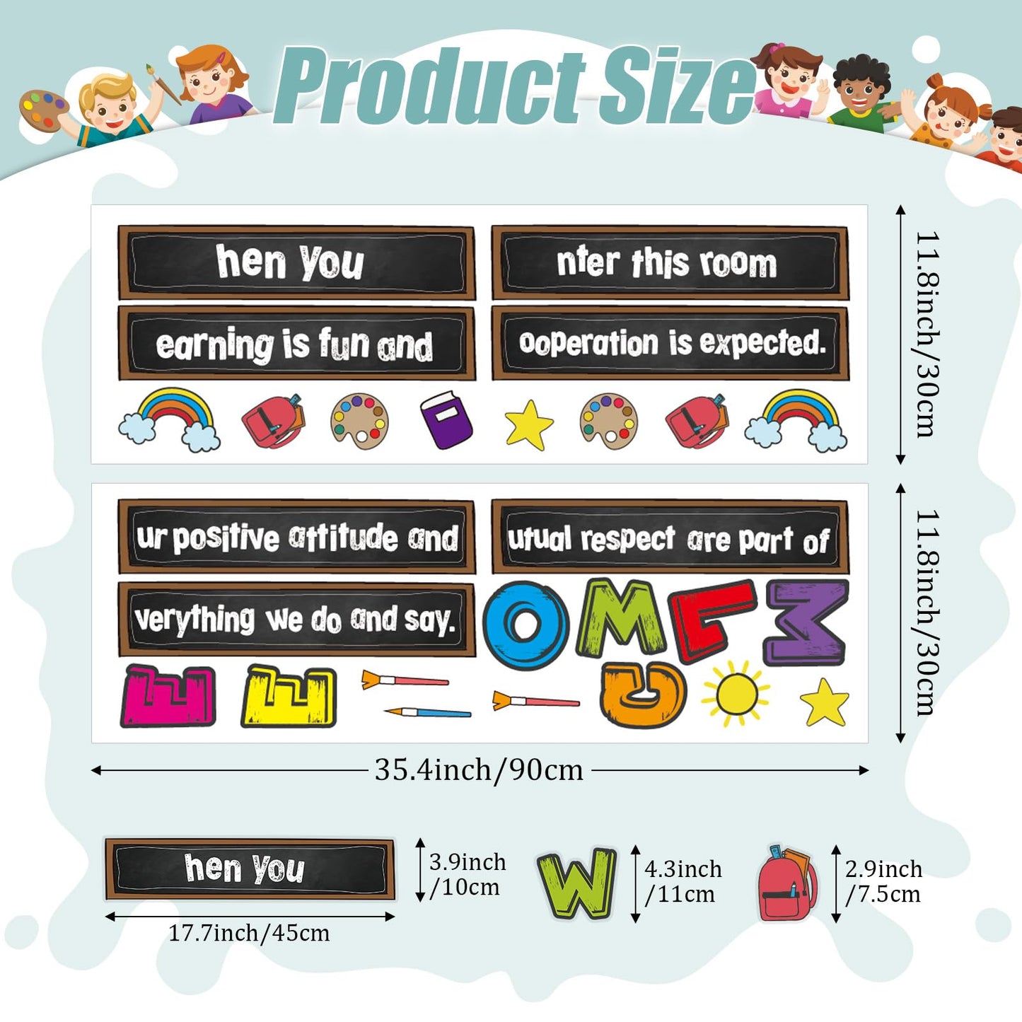 Cinrobiye Welcome Window Door Clings Stickers,Welcome Poster for Classrooms Door Decorations Back to School Party Teachers Supplies for Preschool Kindergarten Elementary Wall Glass Blackboard Decor