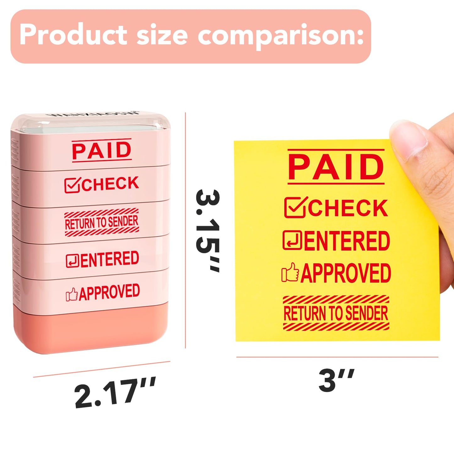 Building Blocks Office 10-Piece Office Stamps Set - Paid Stamp, Scanned Stamp, Copy Stamp, Faxed Stamp. Office Essentials,Refillable Self Inking Business Stamp (4 Refill Ink Included)
