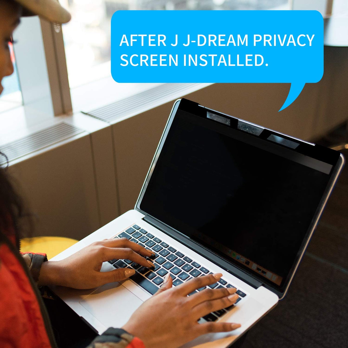 J J-Dream Hanging 15.6 Inch Laptop Privacy Screen Blue Light Screen Protector Anti Glare Anti-Scratch Laptop Privacy Screen Shield 15.6 Inch 16:9 Aspect Ratio
