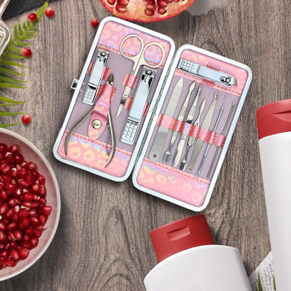 ZIZZON Nail Clippers Kit Manicure Pedicure set with Holographic Case(Purple)