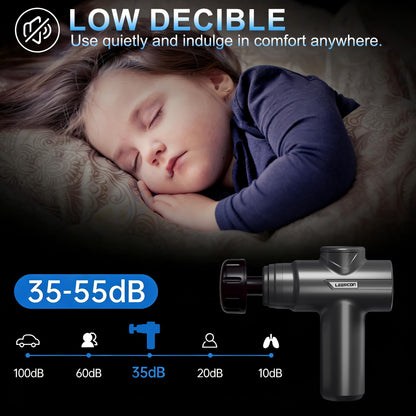 LEERCON Massage Gun with Heat Deep Tissue Back Massager Gun for Pain Relief, Mini Percussion Massage Gun - Birthday Gifts for Men Women Dad Mom him, Black