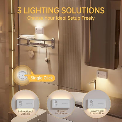 Motion Sensor Stair Night Lights Indoor, Rechargeable Closet Light with Adjustable Brightness and Direction, 3 Pack Wireless LED Light for Basement, Hallway, Bedroom, and Under Cabinet Lighting