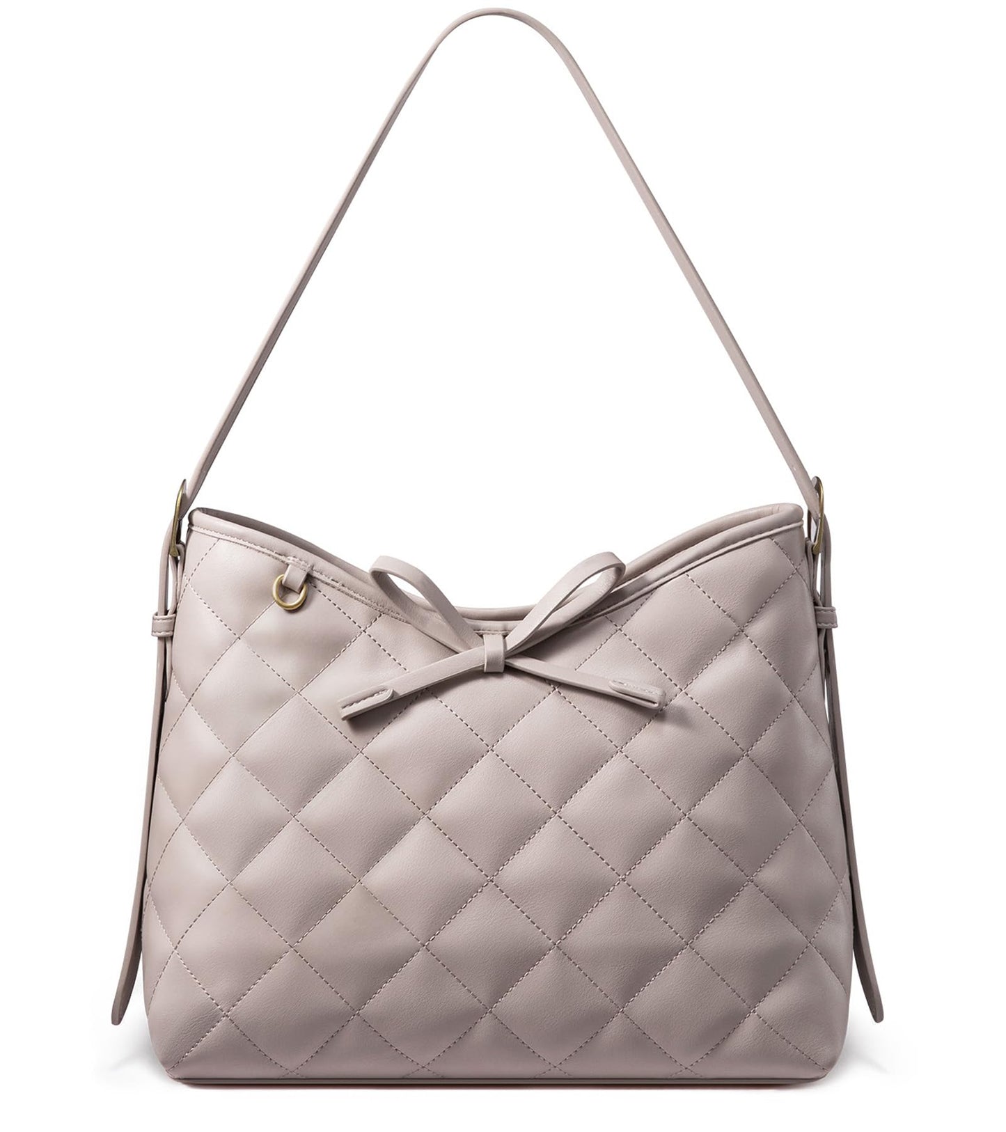 LOVEVOOK Purses for Women Soft Leather Hobo Handbags Diamond Pattern Quilted Crossbody Bag Designer Carteras Para Mujer Bucket Purse, Solid-Nude