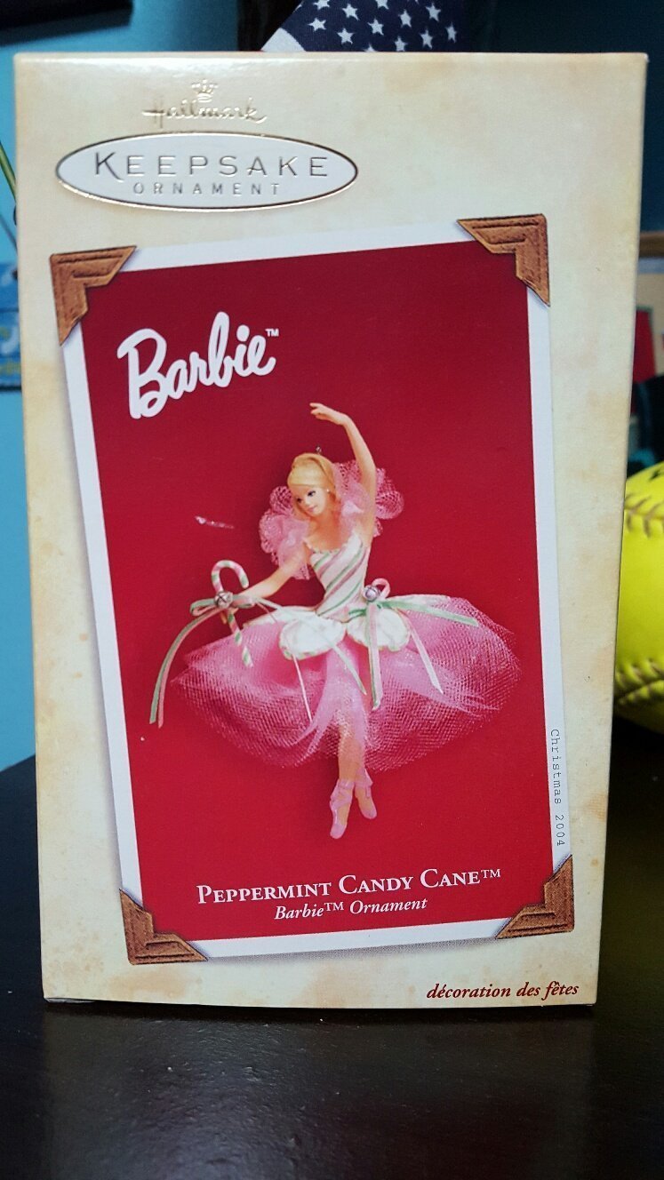 Hallmark 2004 Keepsake Ornament Peppermint Candy Cane Barbie
