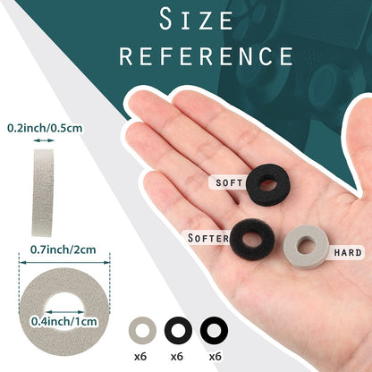 Zonon 18 Pieces Precision Rings Aim Assist Rings Precision Target Motion Control Compatible with Xbox One, Xbox Series X, Switch Pro and Scum Controller Grips (6 Hard, 6 Soft and 6 Easy) [Video Game]