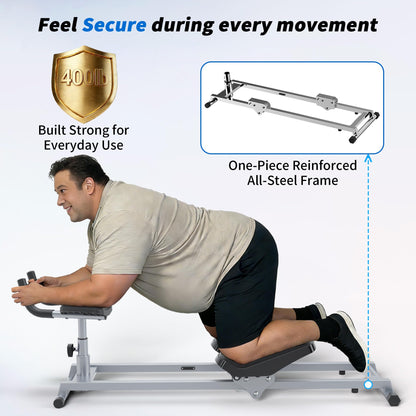 seanleecore Primal Crawl & Spine Twist and Stretch Trainer – Full Body Low-Impact Cardio Machine with Adjustable Hand Grips, Knee Support & Steel Frame | Home Gym Equipment