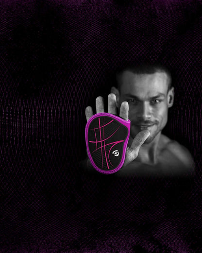 Gripad RX Lifting Grips (Black/Pink) | The Most Durable Grip Pads Yet | The Alternative to Weight Lifting Gloves, Gym Workouts, WOD, Weightlifting | Neoprene Padded Grips | Flexible Rubber Palm