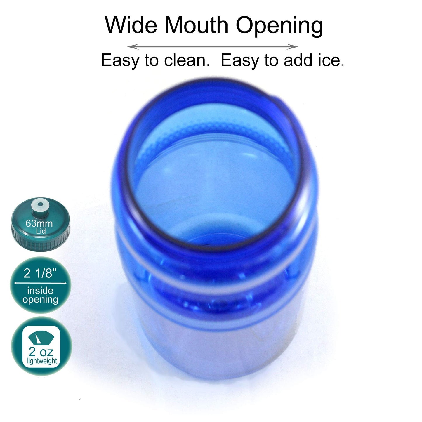 Rolling Sands BPA-Free 24 Ounce Blue Water Bottles, 3 Pack, Made in USA