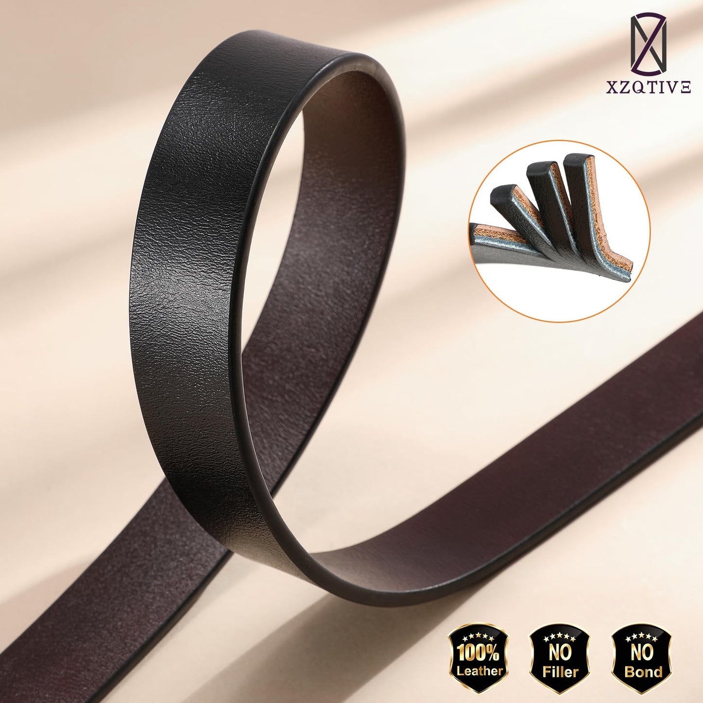 XZQTIVE Reversible Leather Belts for Women with Rotated Metal Buckle Fashion Women Belts(1 Pcs Black/Brown)