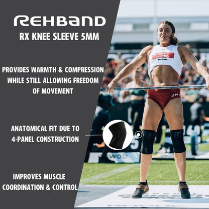 Rehband 5mm knee sleeve support for Cross Fit & heavy training, compression neoprene knee sleeve, feel stronger + more secure while workout, Colour:Camo - 1 Pair, Size:S