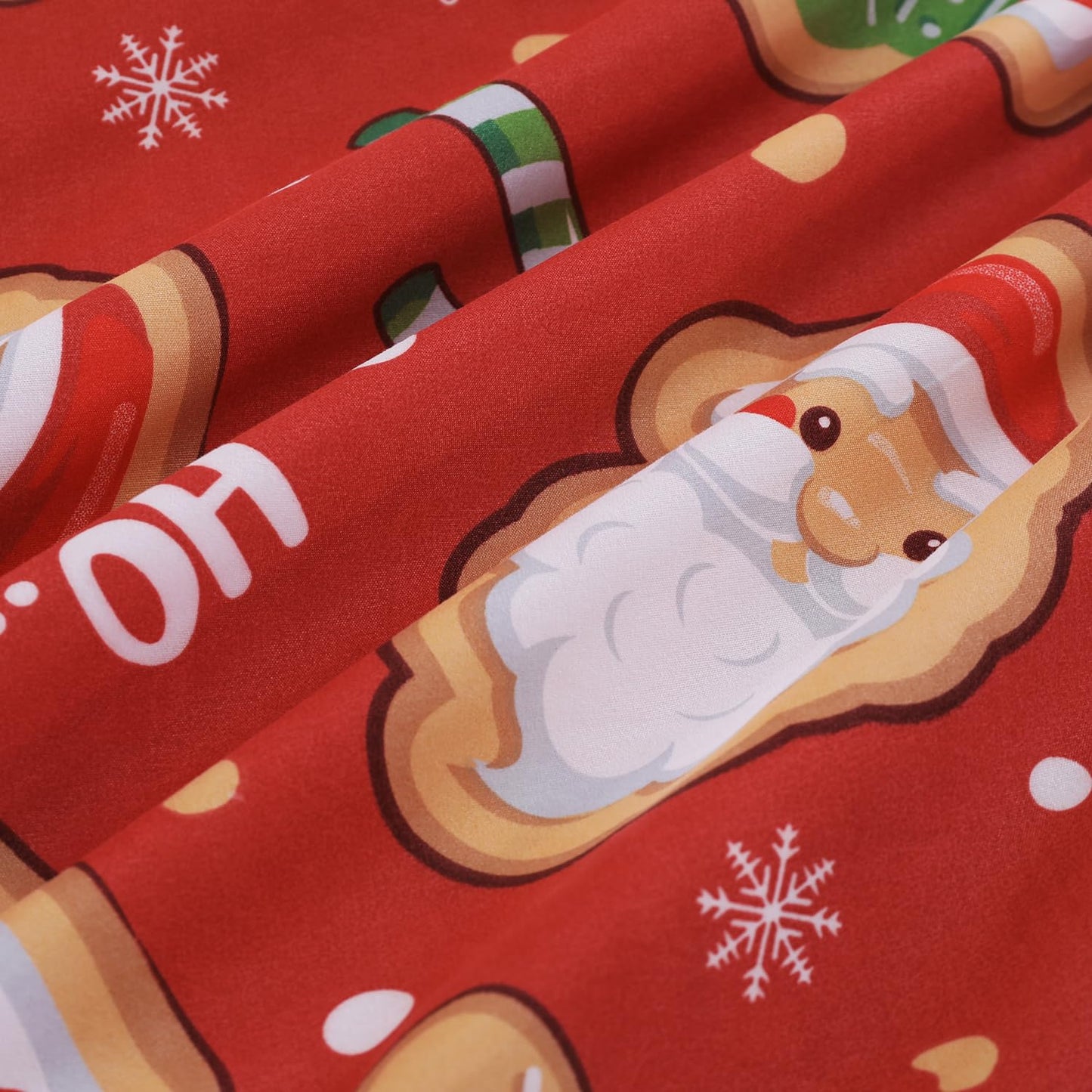Vaulia Christmas Duvet Cover Twin, Holiday Soft Lightweight Microfiber Bedding Collection with Gingerbread Pattern, Includes 1 Duvet Cover and 1 Pillow Shams, Red Color