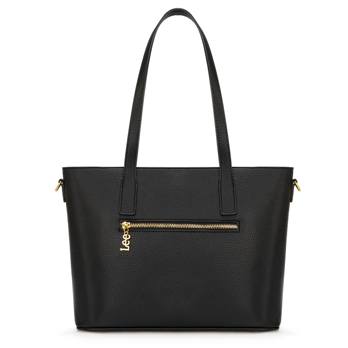 Lee Tote Bag for Women, Soft Vegan Leather Shoulder Bag with Adjustable Detachable Crossbody Strap, Work Handbag for Commute Travel LEE70-002BK