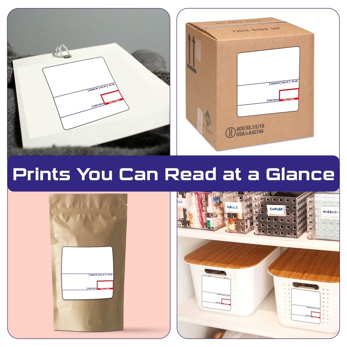 CĀS LST-8020 Printing Scale Label, 58 x 60 mm, UPC/Ingredients, 12 Rolls per Case, CĀS Scale Labels 8020, Guaranteed Quality, Try It!.