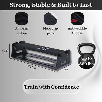 Calf Raise Block & Slant Board, Compact 3-in-1 — Height & Angle Adjustable Platform for Calf Raises, Heel-Elevated Squats, Knees Over Toes, Ankle Mobility & Calf Stretching, with Resistance Bands, 880 lbs