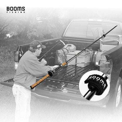 Booms Fishing RS3 5.9" Fishing Rod Wrap Pole Straps for the Tip of the Rods, Black 6pcs