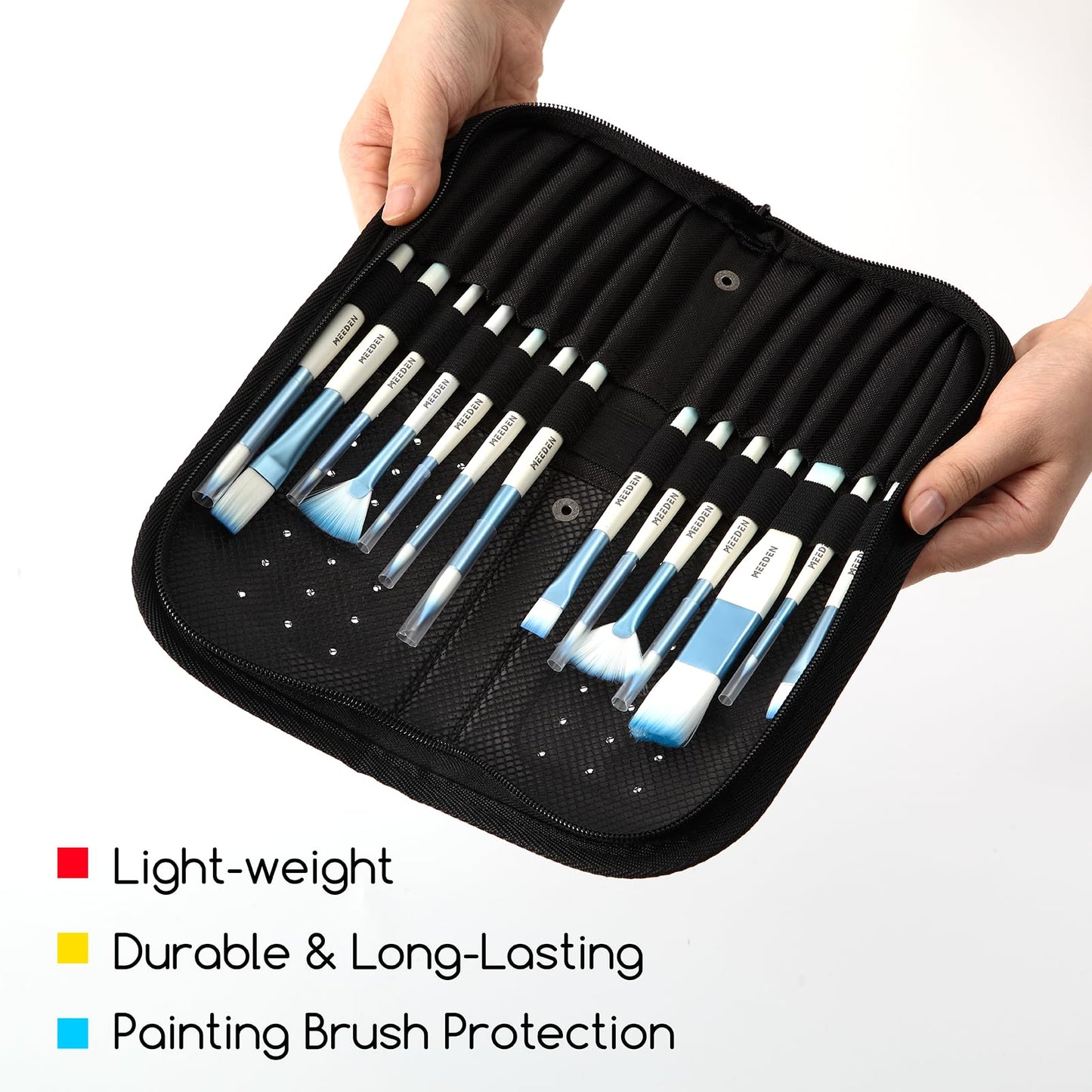 MEEDEN Paint Brush Holder, 11.5 X 10 Inch Zippered Painting Brush Case, Organization and Storage Bag for Artist Paint Brush (Brushes NOT Included)