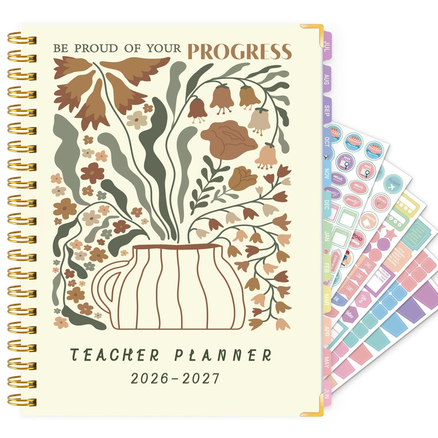 Teacher Planner 2026-2027, Academic Teacher Lesson Planner from July 2026 to June 2027, 8.5"x11" Large Weekly & Monthly Lesson Plan Book with Pocket & Stickers for School Teachers Supplies