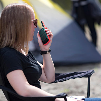 Motorola Solutions, Portable FRS, T210, Talkabout, Two-Way Radios, Rechargeable, 22 Channel, 20 Mile, Black W/Red, 2 Pack