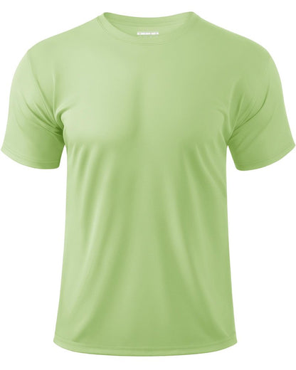 Boladeci Mens Swim Shirt Short Sleeve Rash Guard SPF 50 Shirts Breathable Water UV Protection Summer Work Athletic Hiking Workout Large Light Green Tshirt Top