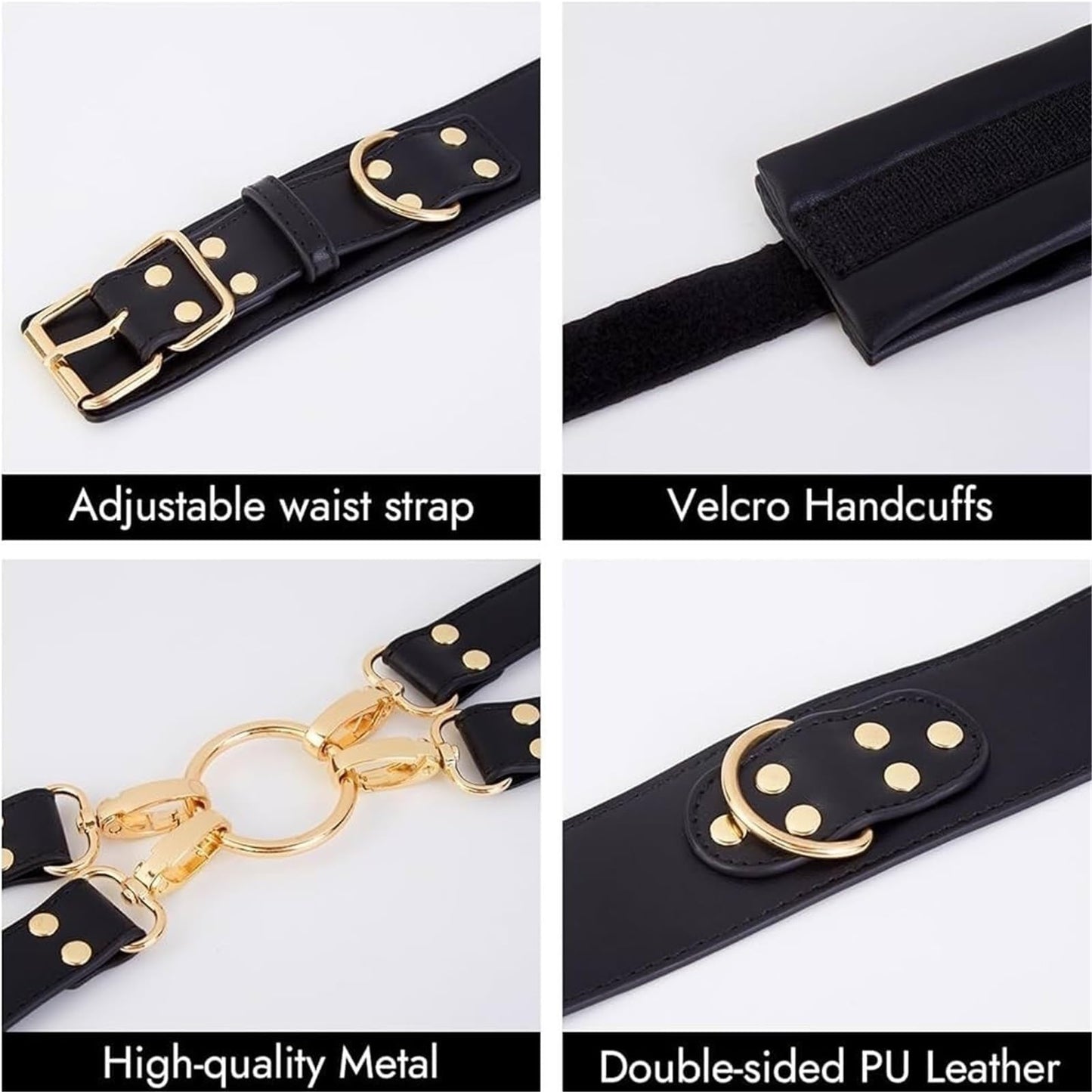 LUXINGLU Women Punk Waist Belts PU Thigh Harness Goth Belt Leg Garter Body Harness Belt for Nightclub Dress Halloween Accessories(Black)