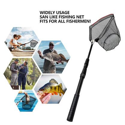 SANLIKE Aluminum Collapsible Telescopic Fishing Net for Ice Salt/Freshwater