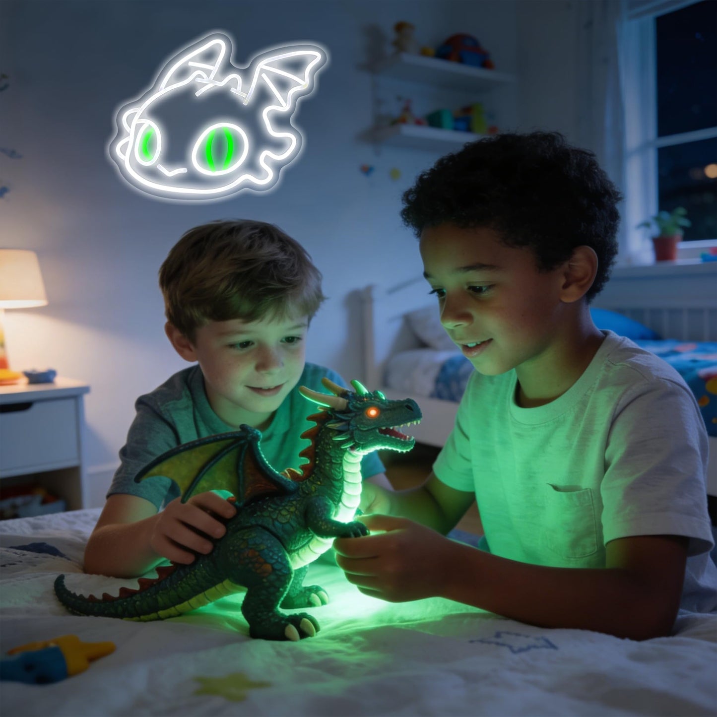 Dragon Neon Sign, Cute Dimmable Led Neon Night Lights Up Anime Decor for Bedroom Living Room Man Cave Home Bar Wall Decoration, Birthday Party Christmas Gifts for Kids Girls Boys Adults (Dragon)