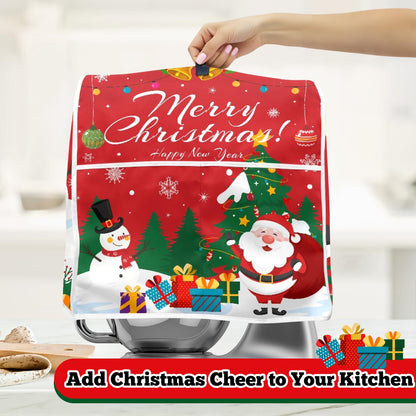 FBBP Christmas Stand Mixer Cover - Compatible with 6-8 Quart for Kitchen Appliance - Santa Claus and Snowman Dust Cover with Pockets for Accessories Xmas Home Kitchen Decor