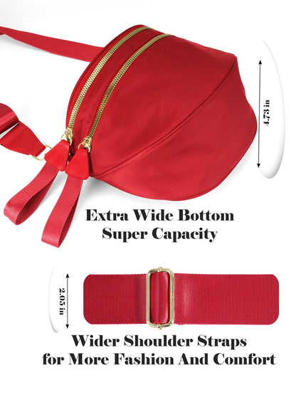 Pure Colour Crossbody Bag Bum Bag for Women,Spacious Purse Fanny Packs Belt Bag,Oversized Bum Bag (Colour Bum Bag-Beige)