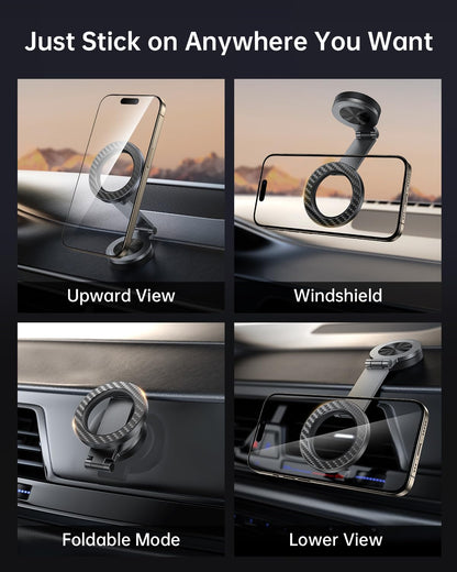 SYNCWIRE for MagSafe Car Mount - [360° Rotation] Magnetic Phone Holder for Car, Adjustable Metal Arm, Ultra Magnet, Car Magnet Phone Mount for Dashboard, Fit for iPhone 16 15 14 13 Pro Max &All Phones