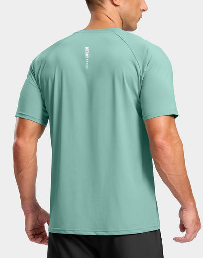 G Gradual Men's Athletic Workout T-Shirts Moisture Wicking Cooling Running Shirts Short Sleeve Performance Tee for Gym Tennis(Jasmine Green,M)