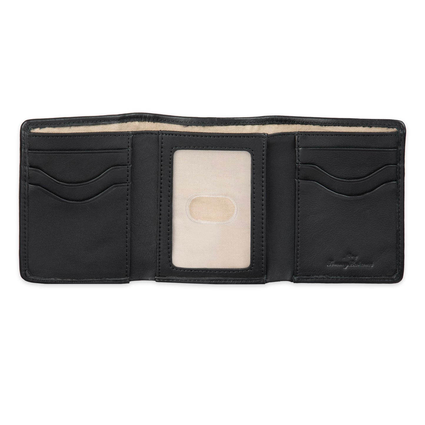 Tommy Bahama Mens Leather Trifold Wallet Black Pebble